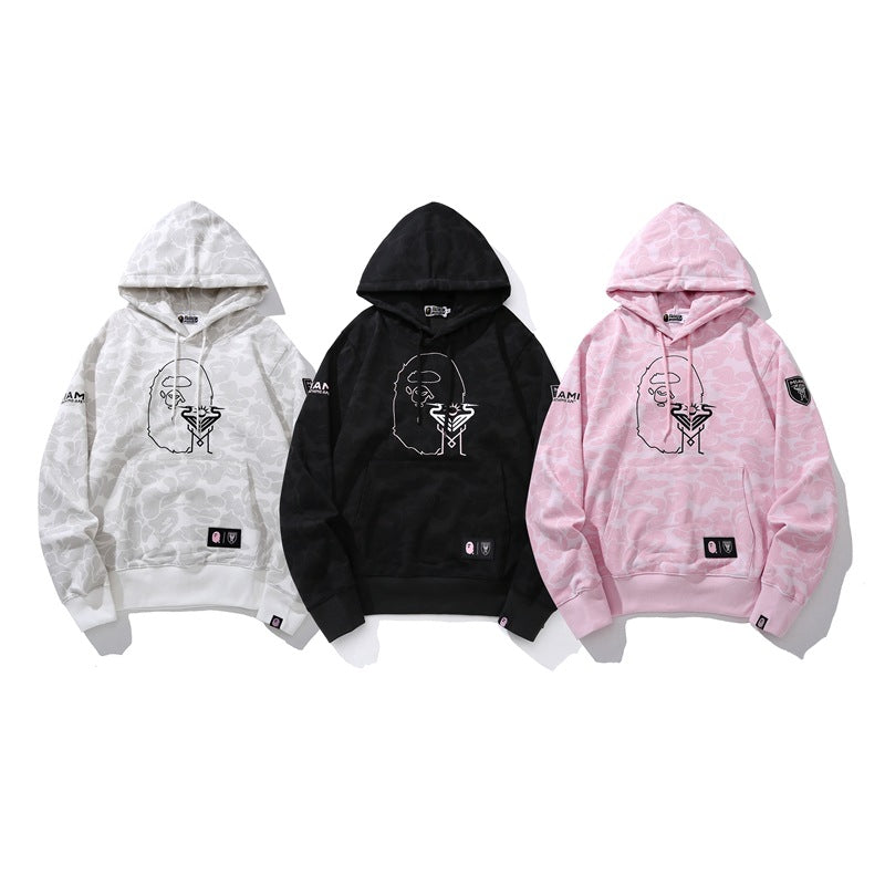 Bathing Shark and ape head print Hoodie Miami Camo Sweater Casual NextBlock