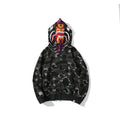 Bathing Shark and ape head print Hoodie Camouflage Shark Tiger Head Double Hat Sweater NextBlock