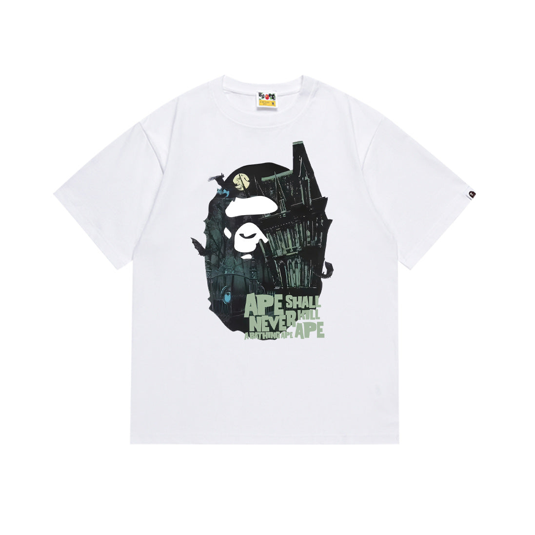 BAPE Bathing Shark and ape head print T Shirt NextBlock