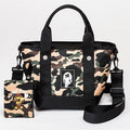 Bathing Shark and ape head print Bag Ape Camo Tote Bag Wallet Two-piece Set NextBlock