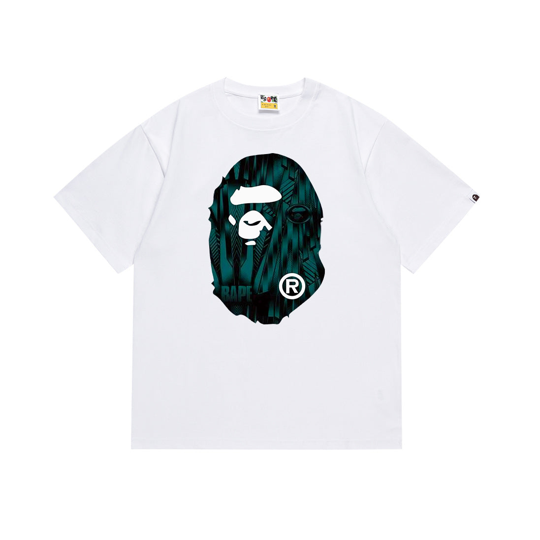 BAPE Bathing Shark and ape head print T Shirt NextBlock