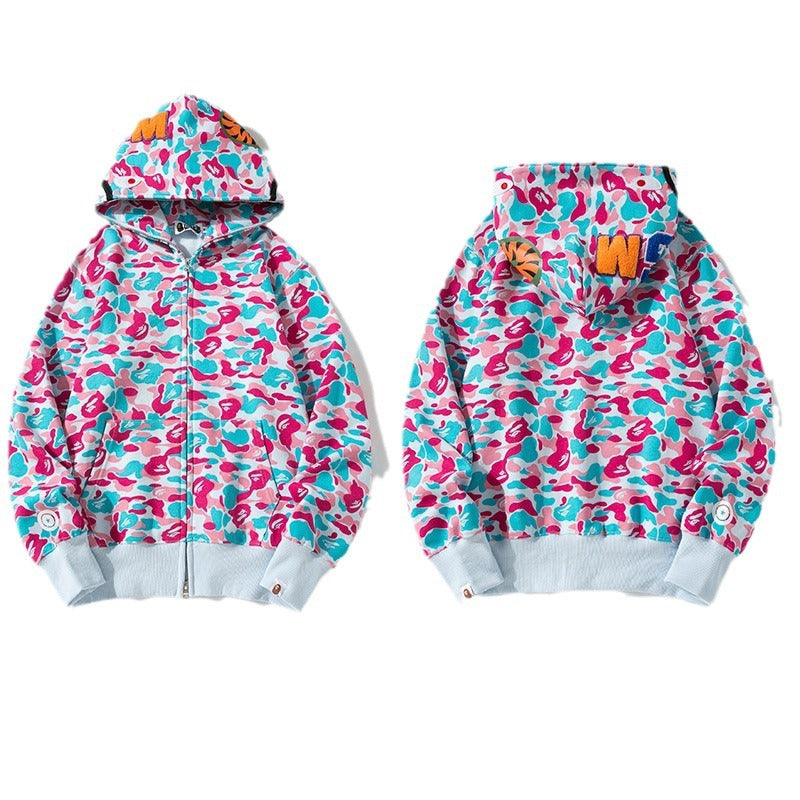 Bathing Shark and ape head print Hoodie Miami City Limited NextBlock
