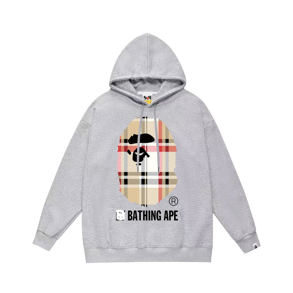 Bathing Shark and ape head print Hoodie Autumn / Winter Letter Print Loose Hoodie Pullover Ape Sweater NextBlock