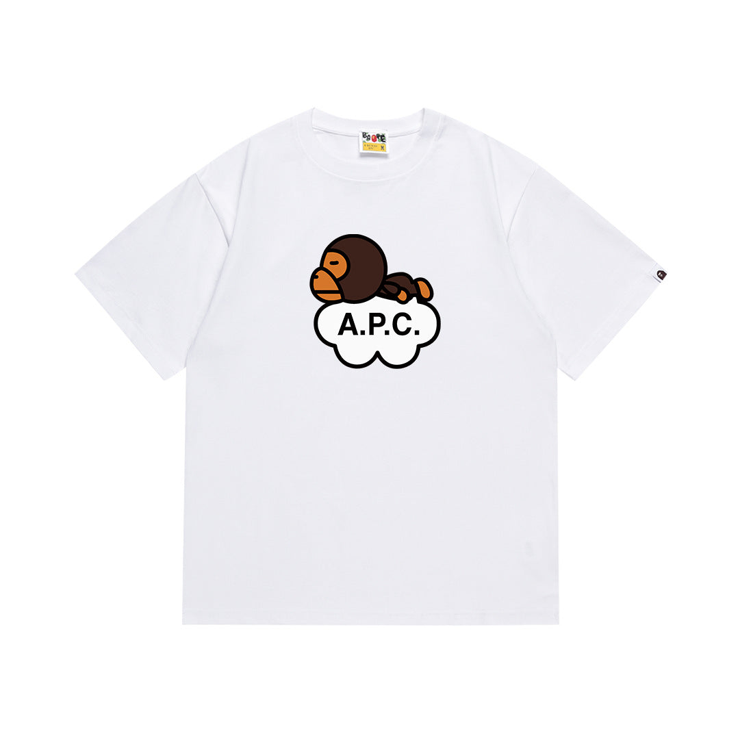 BAPE Bathing Shark and ape head print T Shirt NextBlock