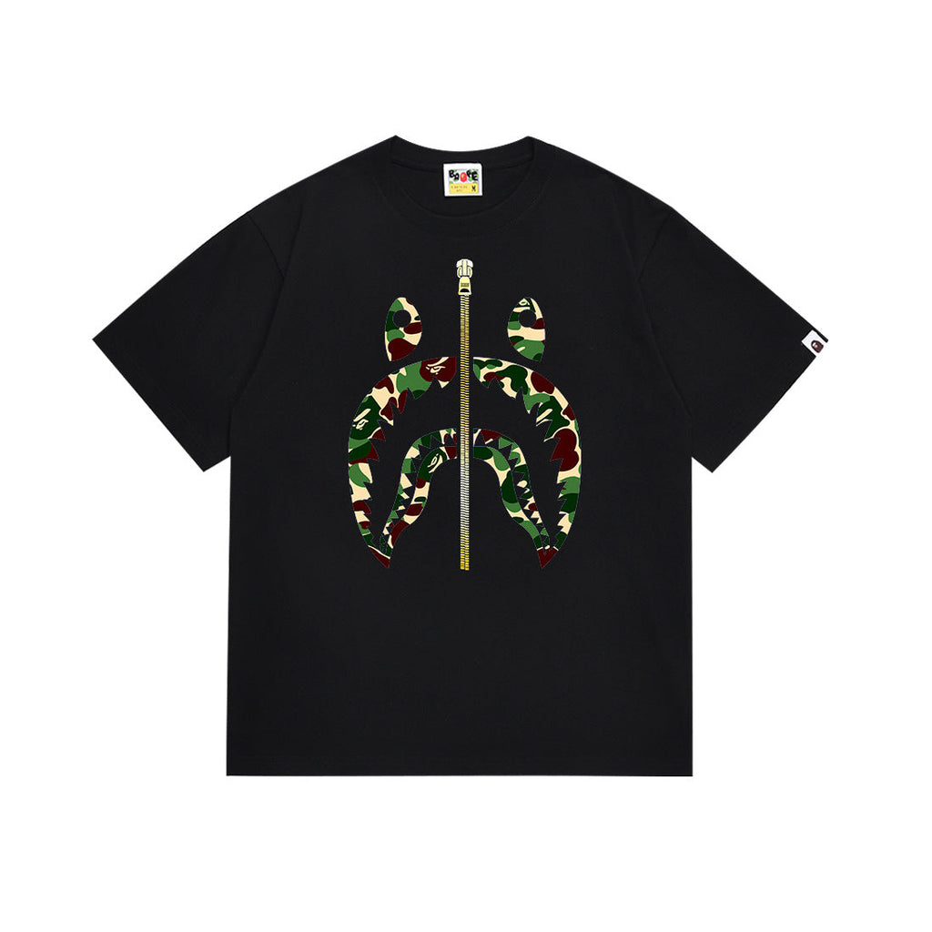 BAPE Bathing Shark and ape head print T Shirt NextBlock