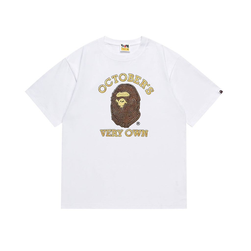 BAPE Bathing Shark and ape head print T Shirt NextBlock