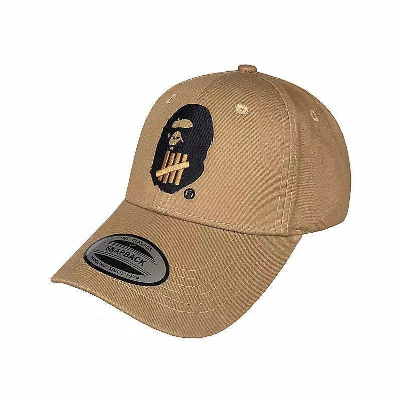 Bathing Shark and ape head print Hat Ape Head Cap Versatile Flat Edge Baseball Cap NextBlock