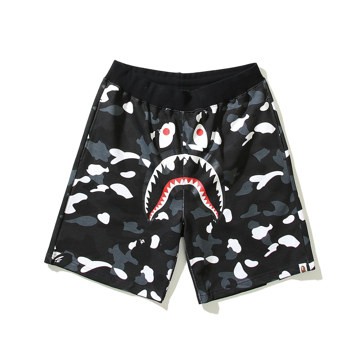 Bathing Shark and ape head print Shorts camouflage luminous shark terry straight beach pants NextBlock