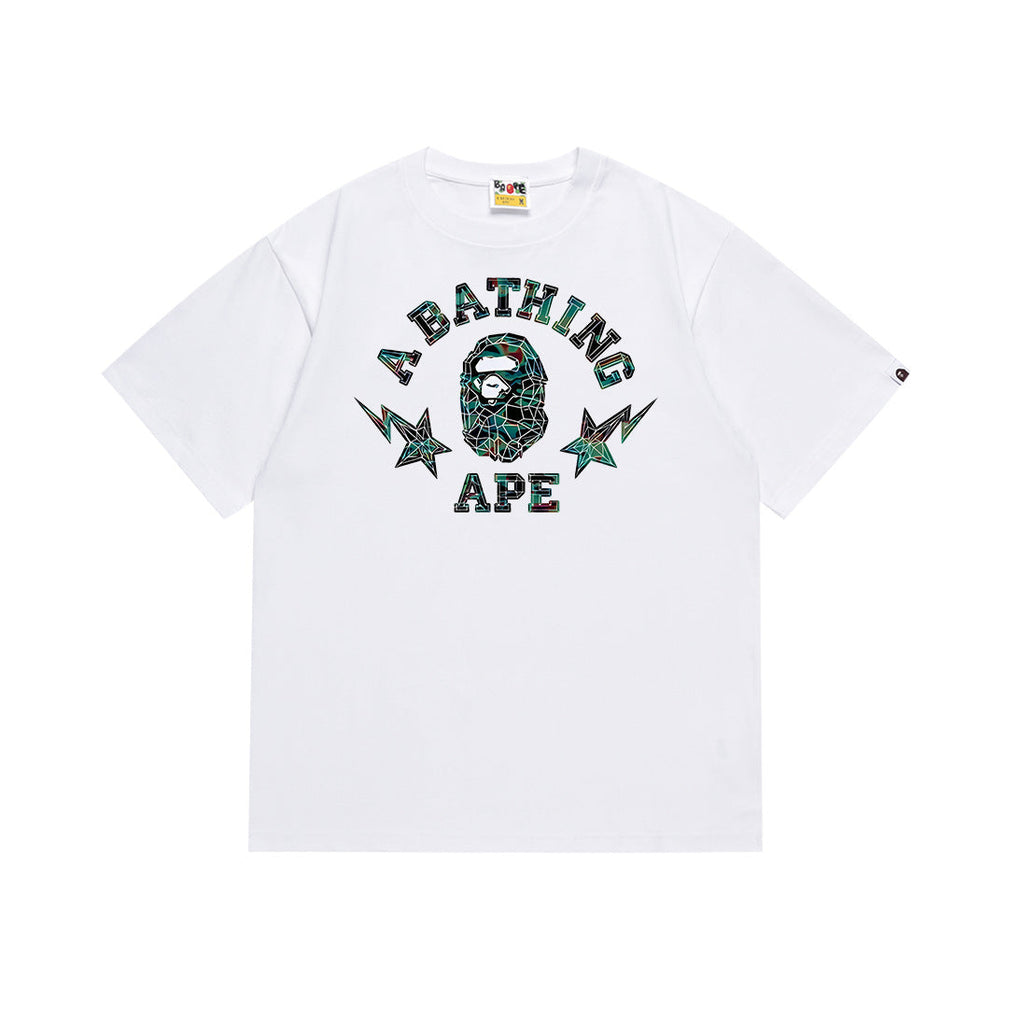 BAPE Bathing Shark and ape head print T Shirt NextBlock