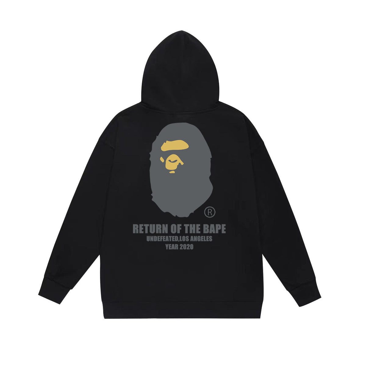 Bathing Shark and ape head print Hoodie Autumn / Winter Letter Print Loose Hoodie Pullover Ape Sweater NextBlock