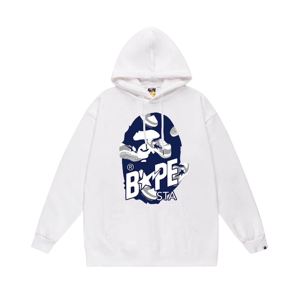 Bathing Shark and ape head print Hoodie Fall / Winter Hooded Sweater NextBlock