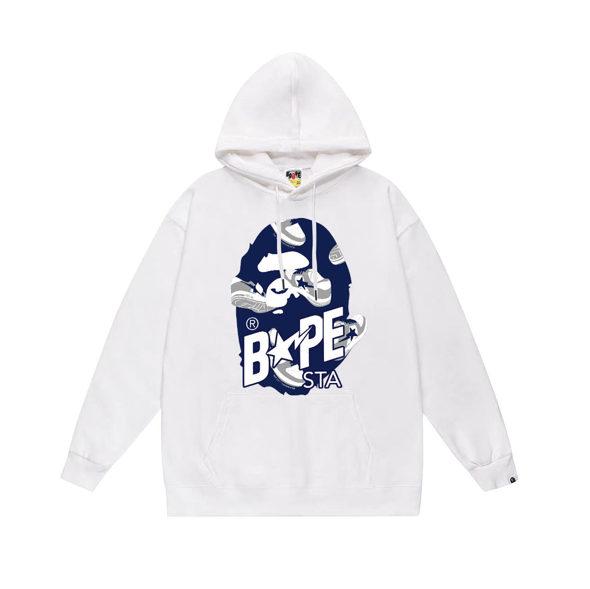 Bathing Shark and ape head print Hoodie Fall / Winter Hooded Sweater NextBlock