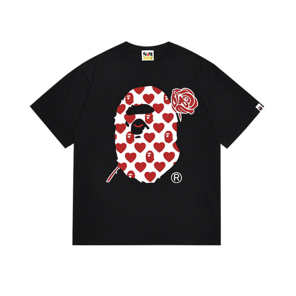 BAPE Bathing Shark and ape head print T Shirt NextBlock