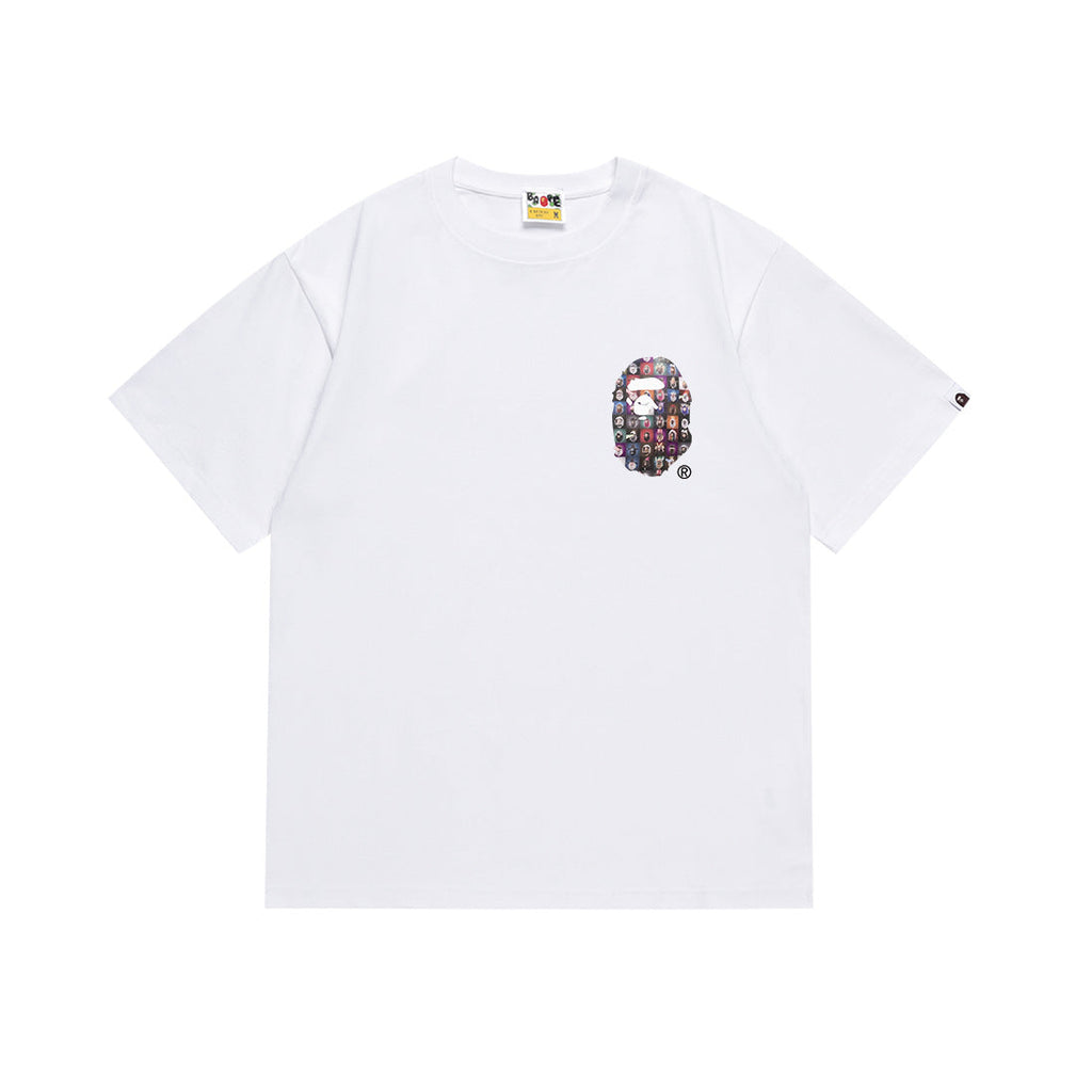 BAPE Bathing Shark and ape head print T Shirt NextBlock