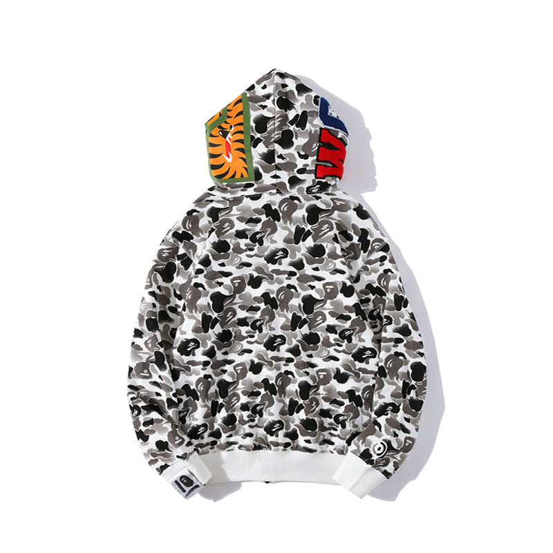 Bathing Shark and ape head print Hoodie Wind Ink Camouflage 10th Anniversary Limited Edition NextBlock