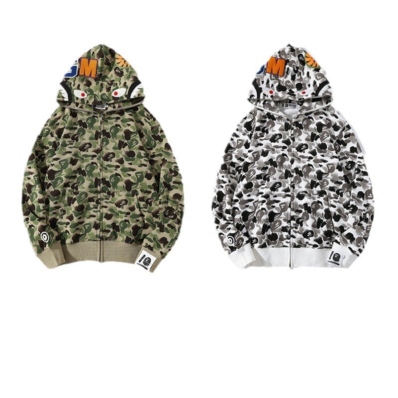 Bathing Shark and ape head print Hoodie Wind Ink Camouflage 10th Anniversary Limited Edition NextBlock