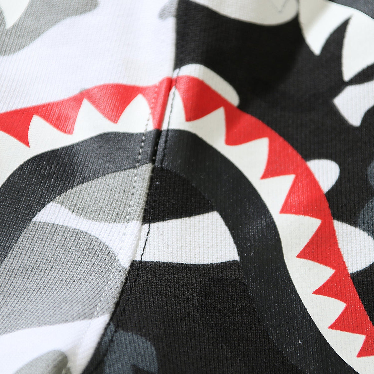 Bathing Shark and ape head print Shorts Yin Yang luminous shark five-point pants straight beach pants NextBlock