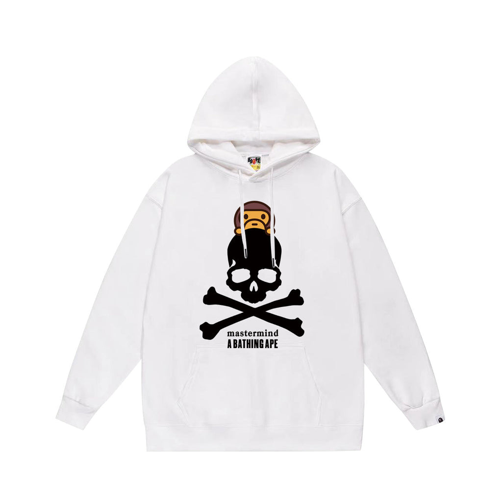 Bathing Shark and ape head print Hoodie Autumn / Winter Letter Print Loose Hoodie Pullover Ape Sweater NextBlock
