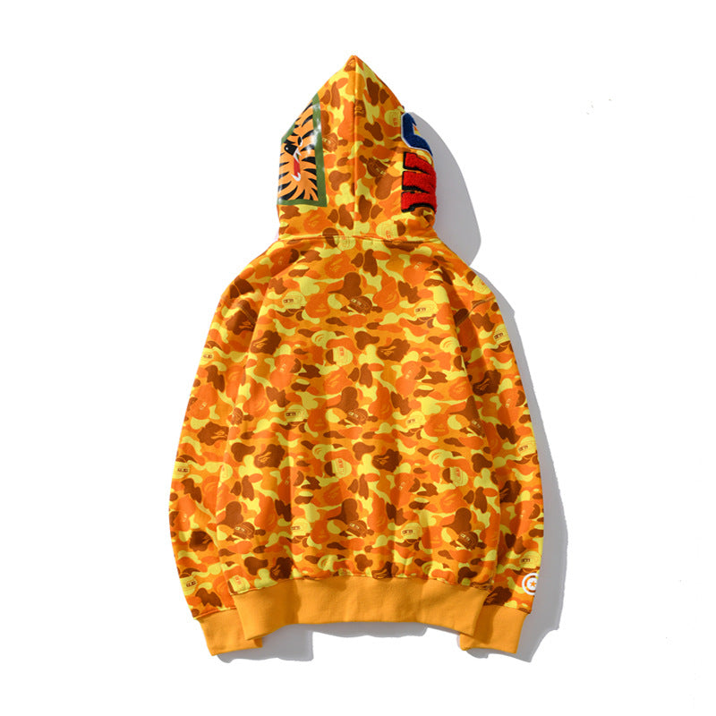 Bathing Shark and ape head print Hoodie PlayerUnknown's Battlegrounds Orange Camo Jacket NextBlock