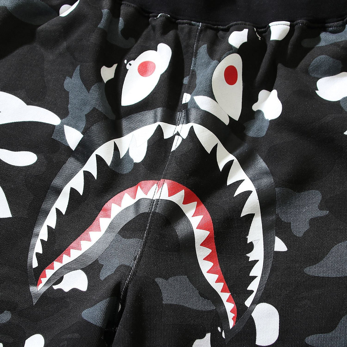 Bathing Shark and ape head print Shorts camouflage luminous shark terry straight beach pants NextBlock