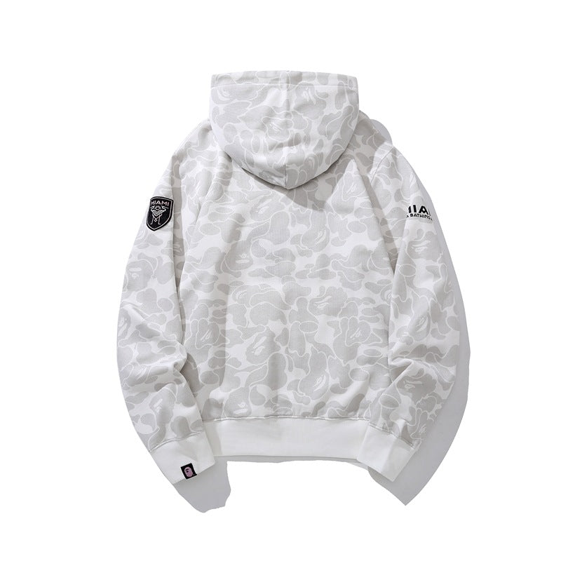 Bathing Shark and ape head print Hoodie Miami Camo Sweater Casual NextBlock