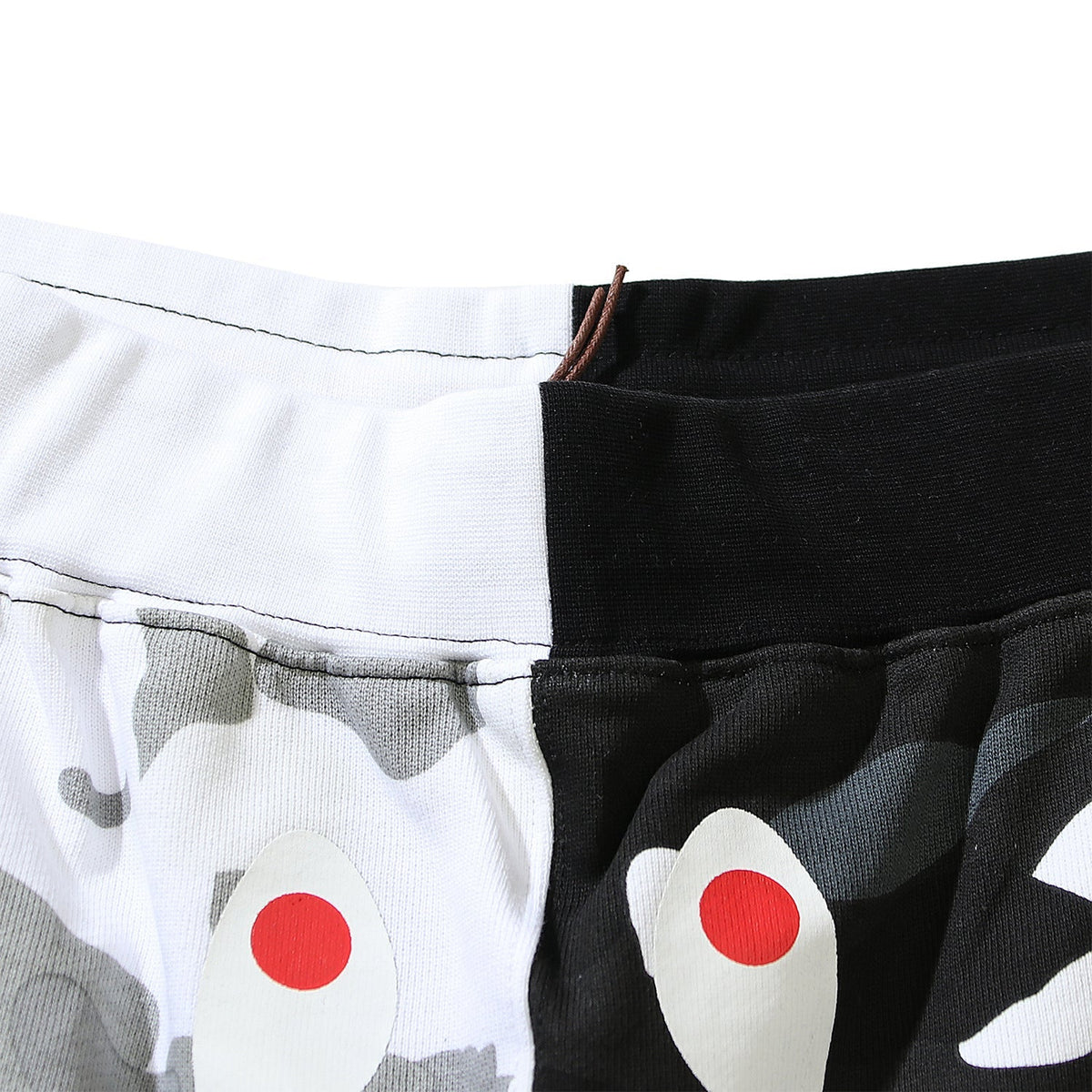 Bathing Shark and ape head print Shorts Yin Yang luminous shark five-point pants straight beach pants NextBlock
