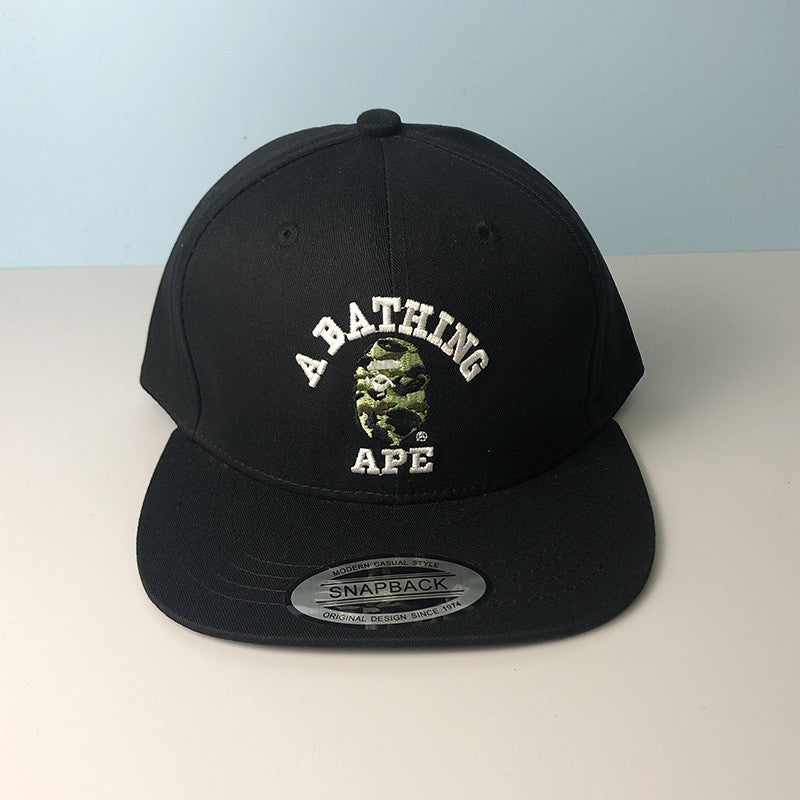 Bathing Shark and ape head print Hat Ape Head Flat Edge Cap Men's Baseball Cap Sunshade Sun Protection Cap NextBlock