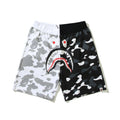 Bathing Shark and ape head print Shorts Yin Yang luminous shark five-point pants straight beach pants NextBlock