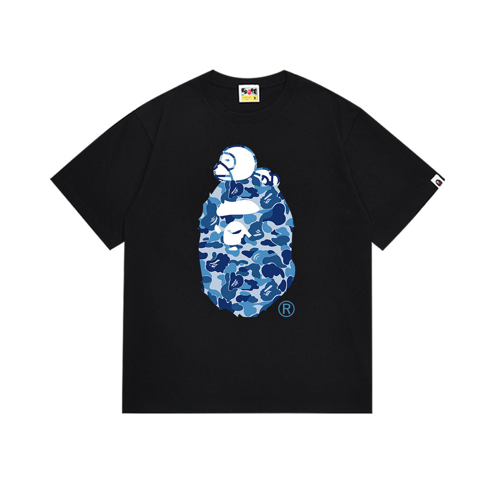 BAPE Bathing Shark and ape head print T Shirt NextBlock