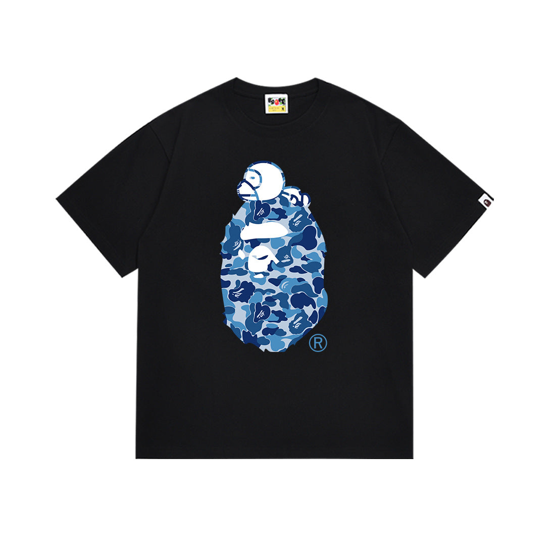 BAPE Bathing Shark and ape head print T Shirt NextBlock