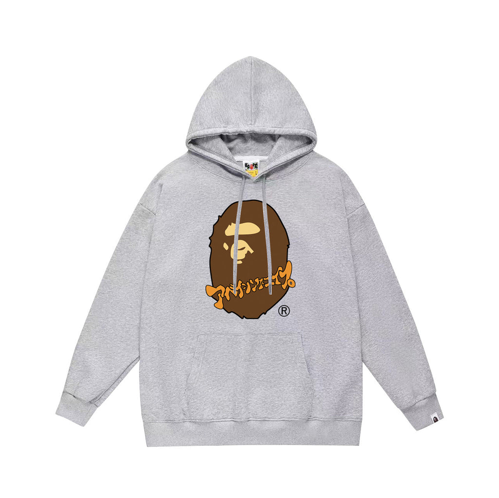Bathing Shark and ape head print Hoodie Autumn / Winter Letter Print Loose Hoodie Pullover Ape Sweater NextBlock