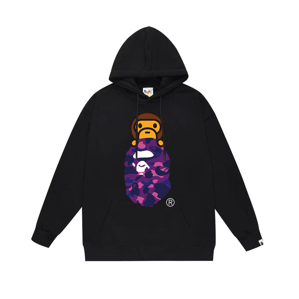 Bathing Shark and ape head print Hoodie Autumn / Winter Letter Print Loose Hoodie Pullover Ape Sweater NextBlock