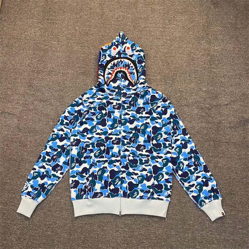 Bathing Shark and ape head print Hoodie NextBlock