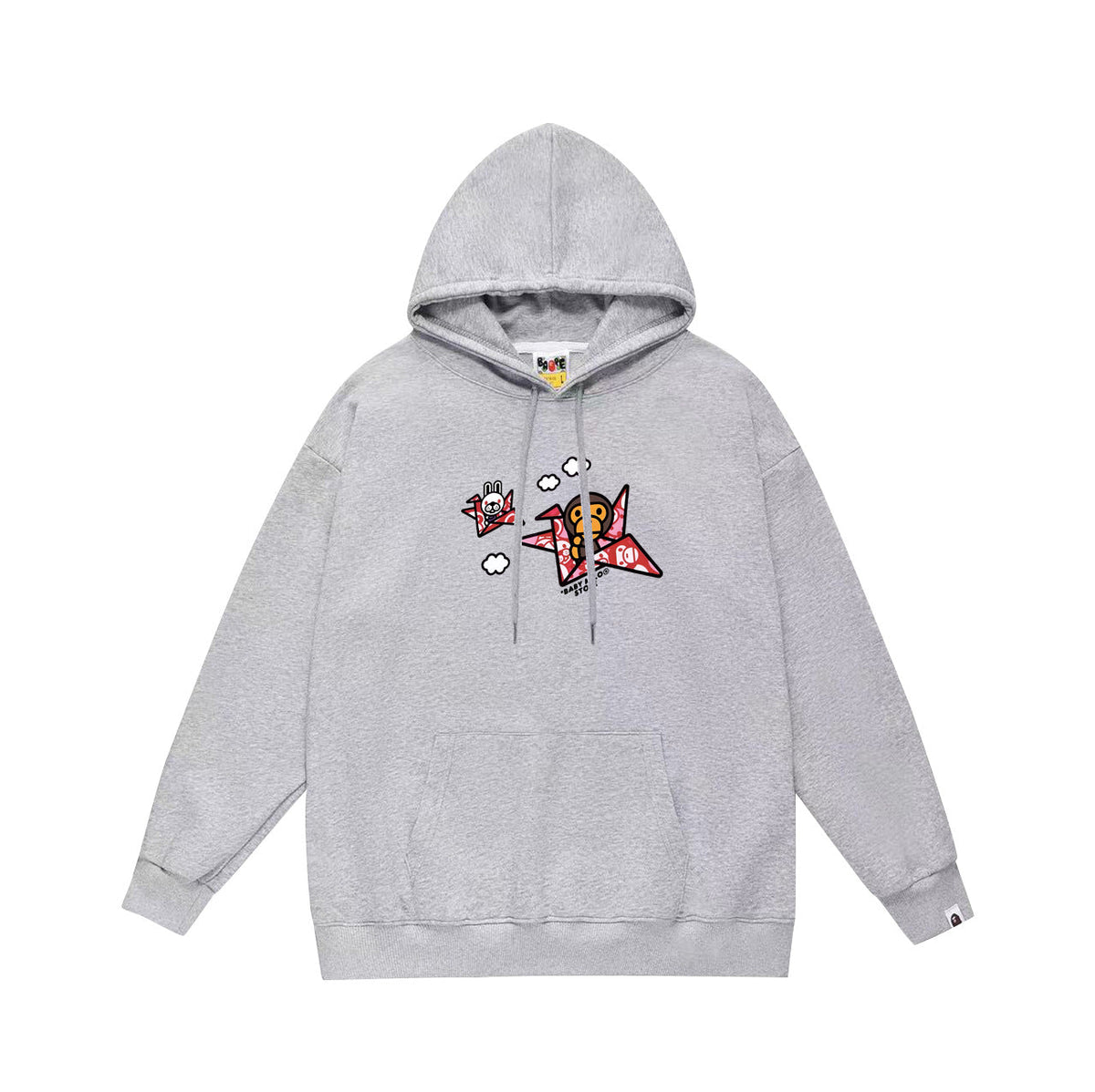Bathing Shark and ape head print Hoodie Autumn / Winter Letter Print Loose Hoodie Pullover Ape Sweater NextBlock