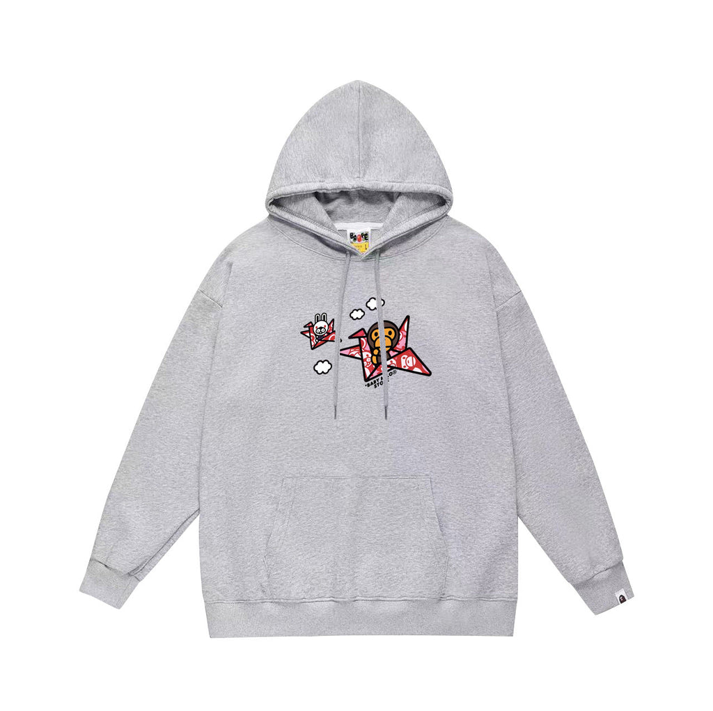 Bathing Shark and ape head print Hoodie Autumn / Winter Letter Print Loose Hoodie Pullover Ape Sweater NextBlock