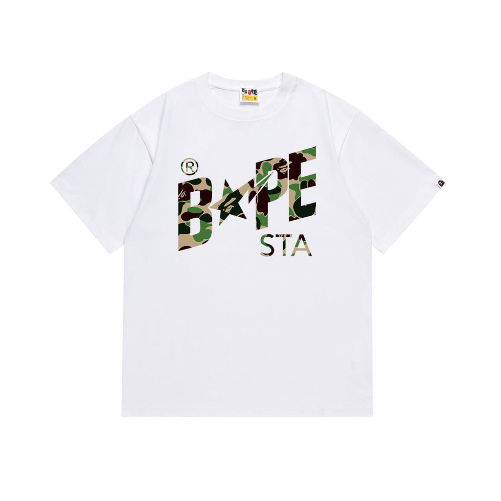 BAPE Bathing Shark and ape head print T Shirt NextBlock