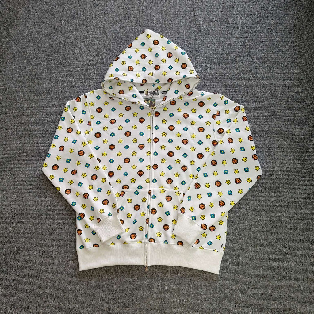 Bathing Shark and ape head print hoode BAPE co-branded milo all-print casual NextBlock