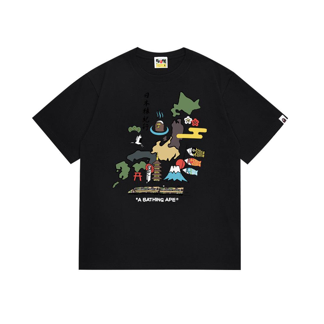 BAPE Bathing Shark and ape head print T Shirt NextBlock