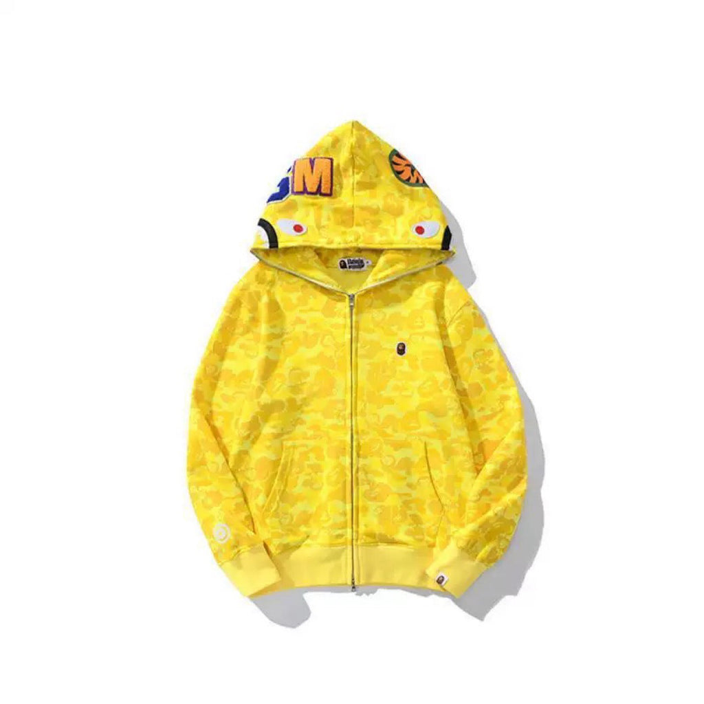 Bathing Shark and ape head print hoode BAPE fruit hooded zipper NextBlock