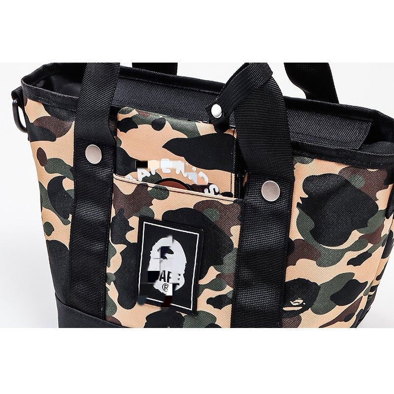 Bathing Shark and ape head print Bag Ape Camo Tote Bag Wallet Two-piece Set NextBlock
