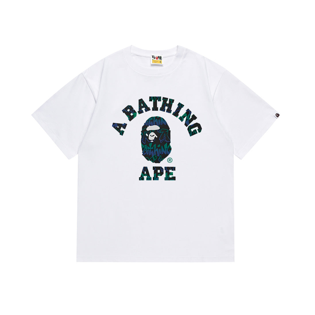 BAPE Bathing Shark and ape head print T Shirt NextBlock