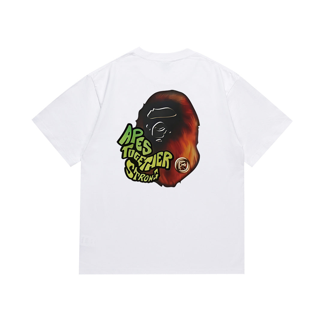 BAPE Bathing Shark and ape head print T Shirt NextBlock