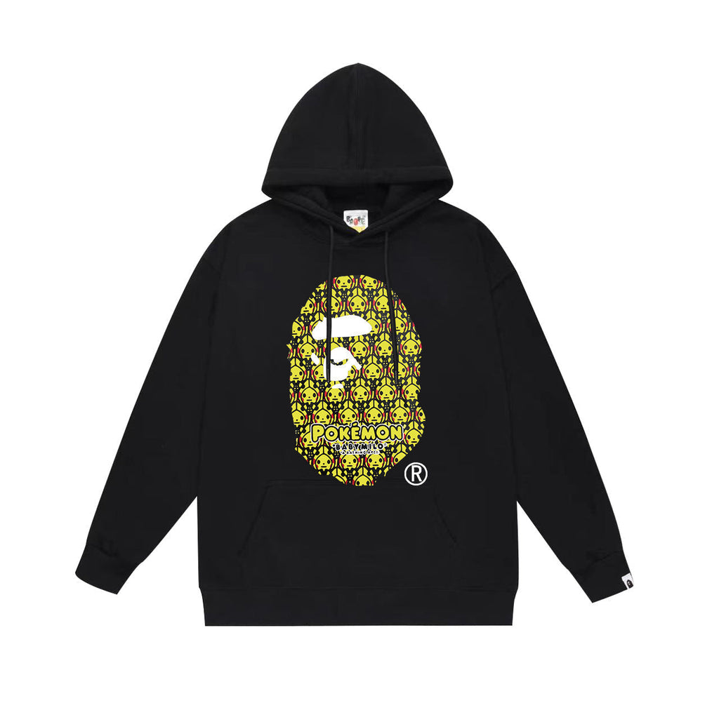 Bathing Shark and ape head print Hoodie Fall / Winter Hooded Sweater NextBlock