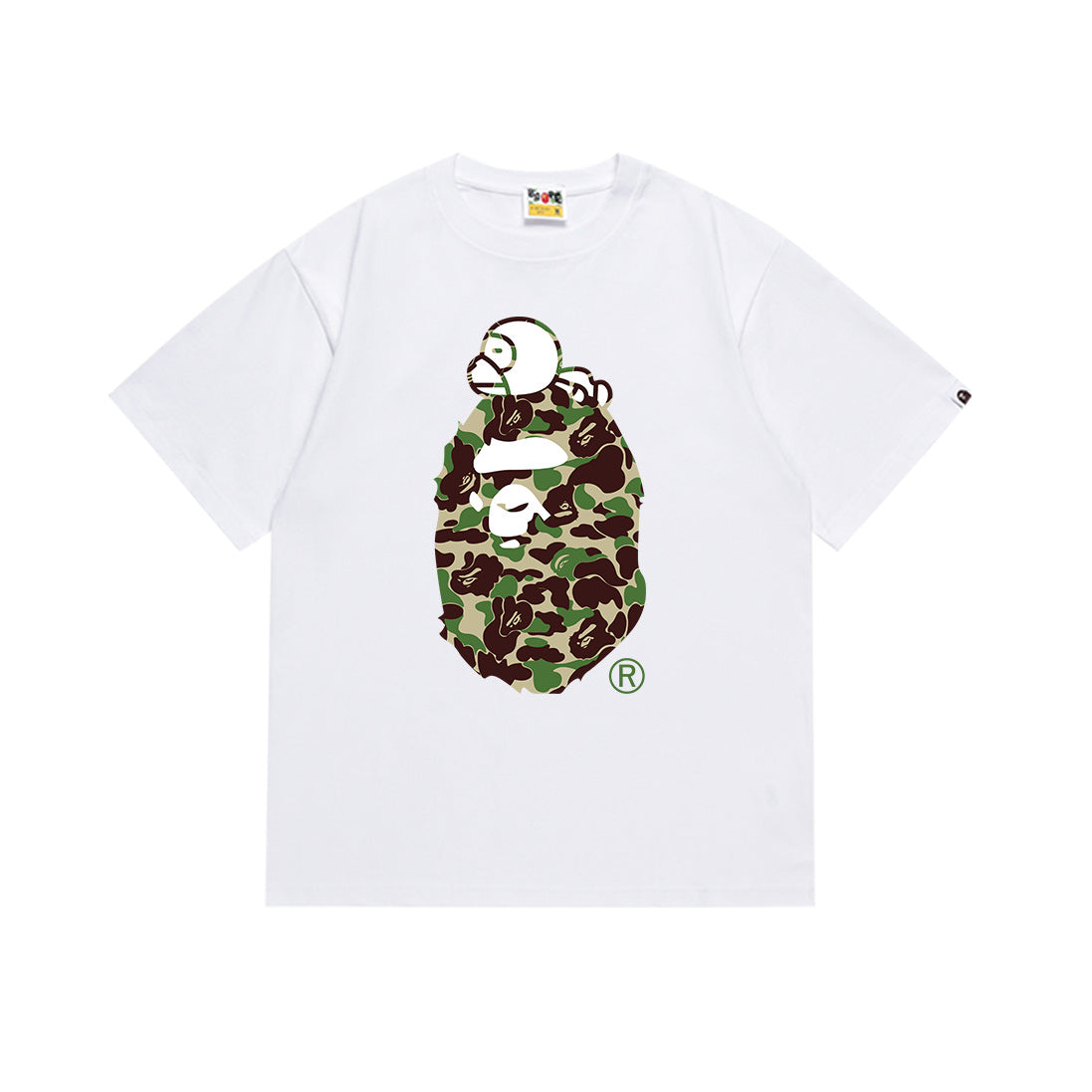 BAPE Bathing Shark and ape head print T Shirt NextBlock