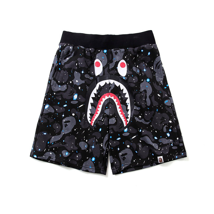 Bathing Shark and ape head print Shorts Shark Head Luminous Shorts Straight Beach NextBlock