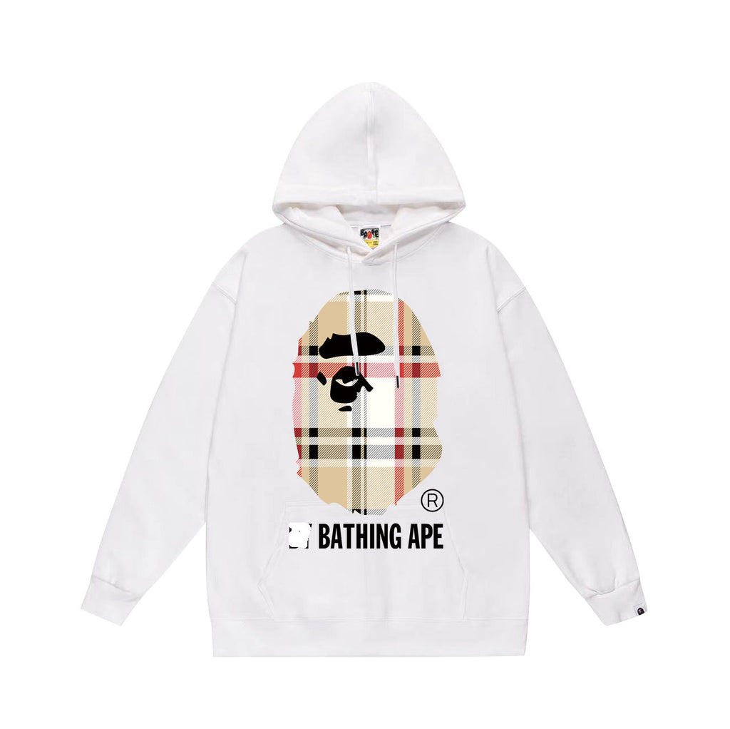 Bathing Shark and ape head print Hoodie Autumn / Winter Letter Print Loose Hoodie Pullover Ape Sweater NextBlock