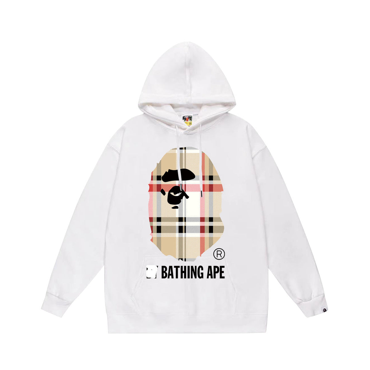 Bathing Shark and ape head print Hoodie Autumn / Winter Letter Print Loose Hoodie Pullover Ape Sweater NextBlock