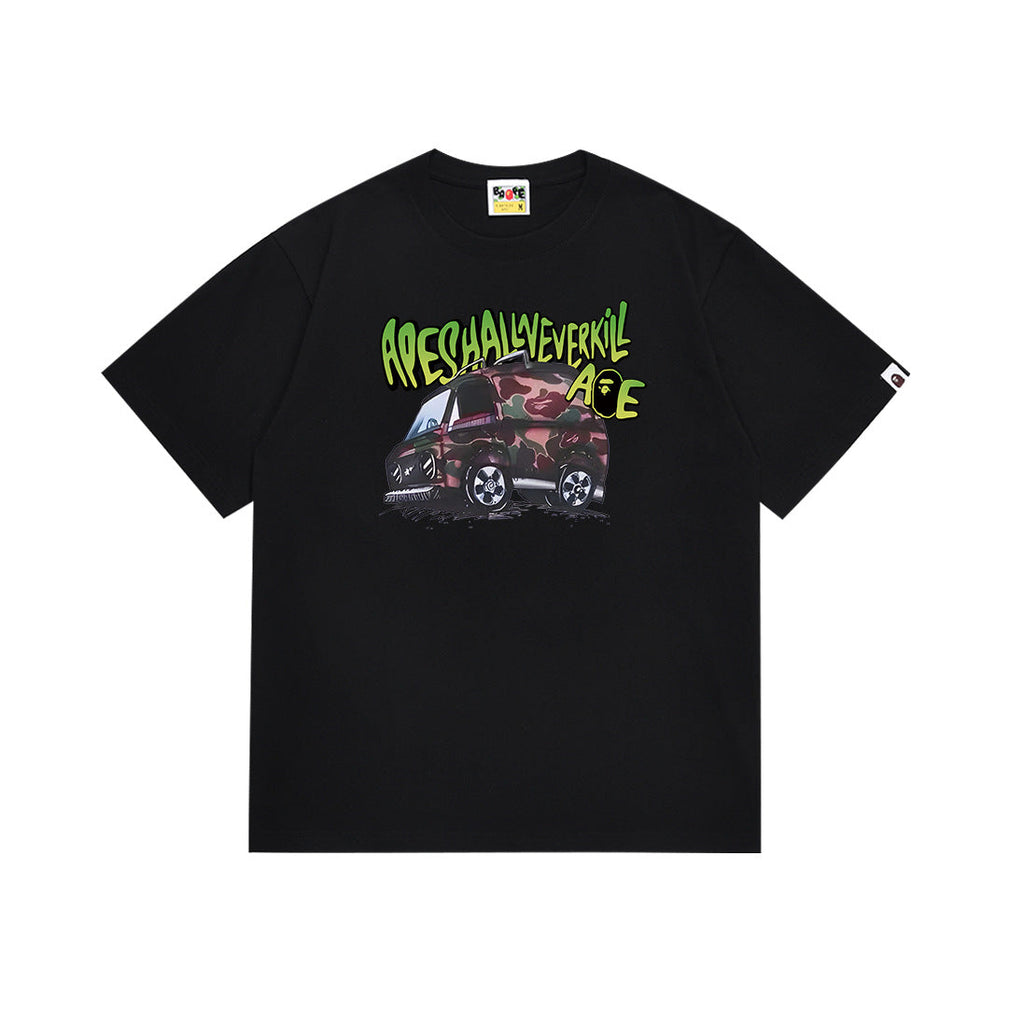 BAPE Bathing Shark and ape head print T Shirt NextBlock