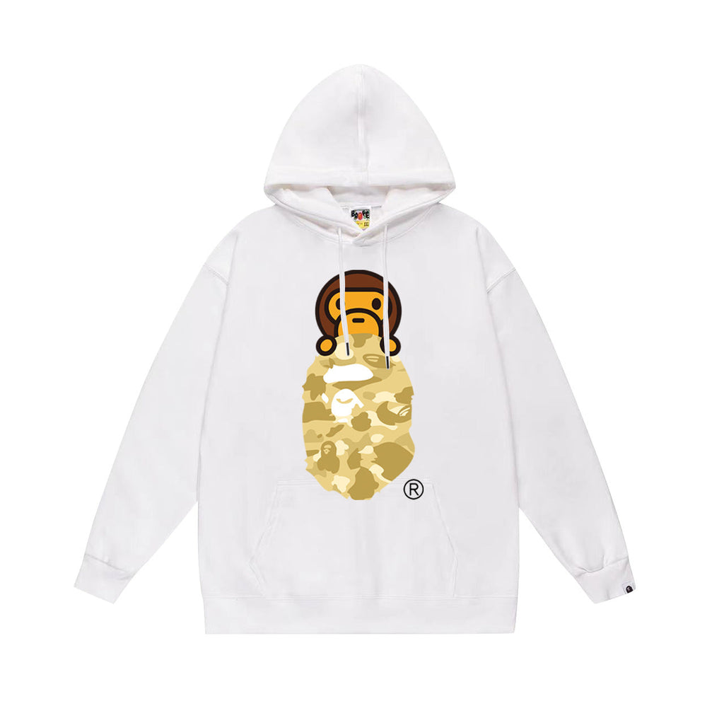 Bathing Shark and ape head print Hoodie Autumn / Winter Letter Print Loose Hoodie Pullover Ape Sweater NextBlock
