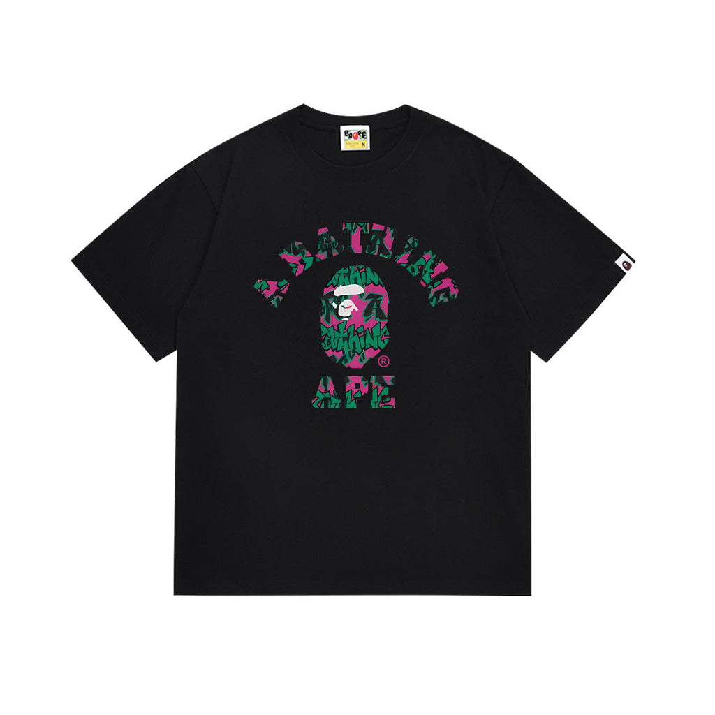 BAPE Bathing Shark and ape head print T Shirt NextBlock